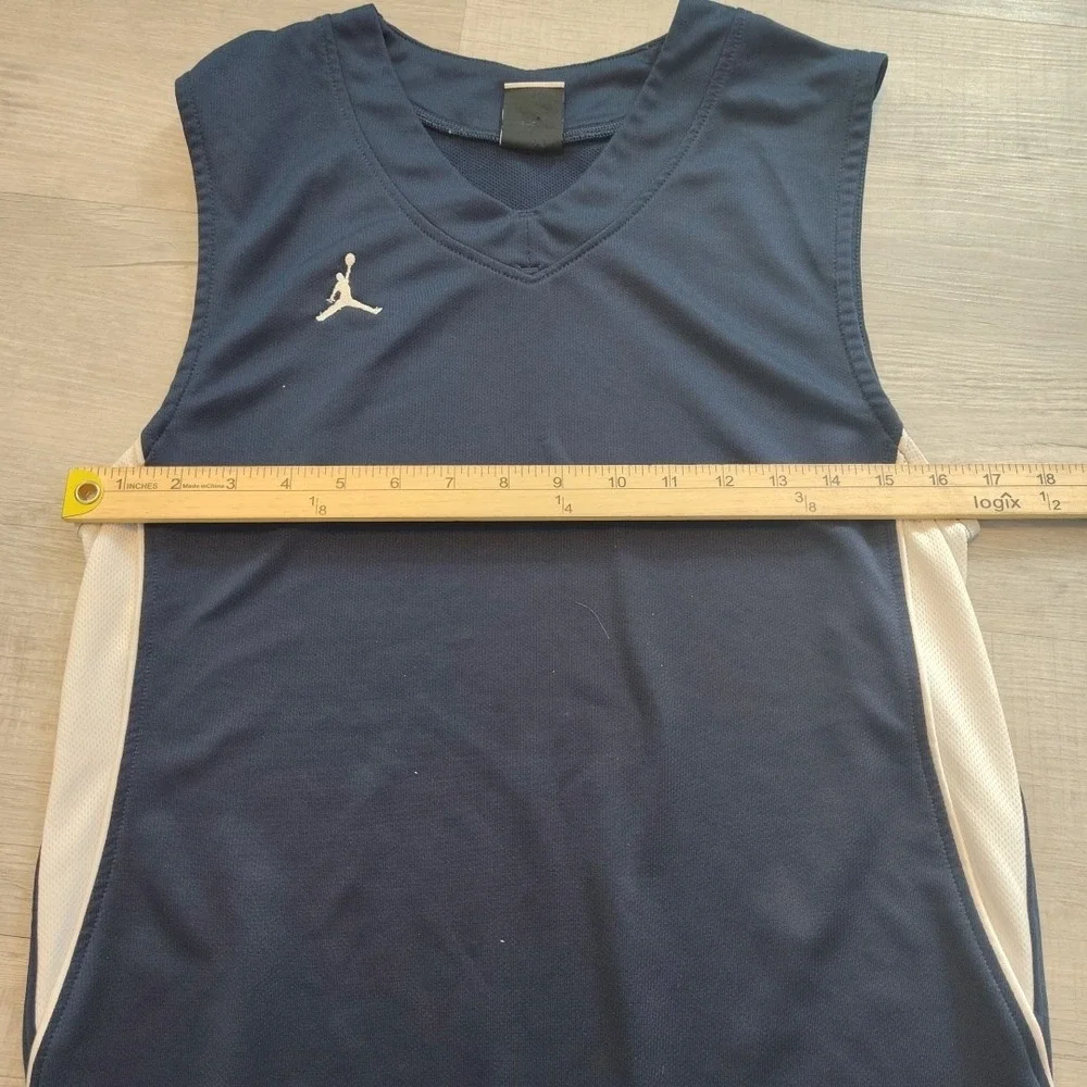 Nike Jordan Shirt Dri‎ Fit Small Sleeveless Basketball Jersey Blue y2k vtg